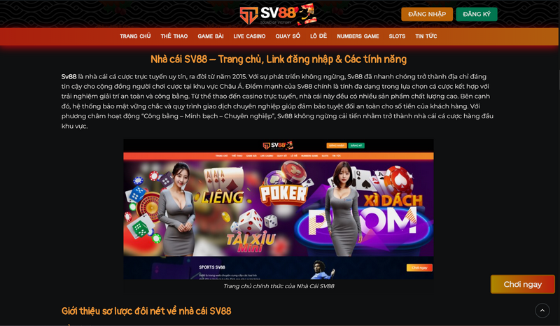 Slot game Sv88